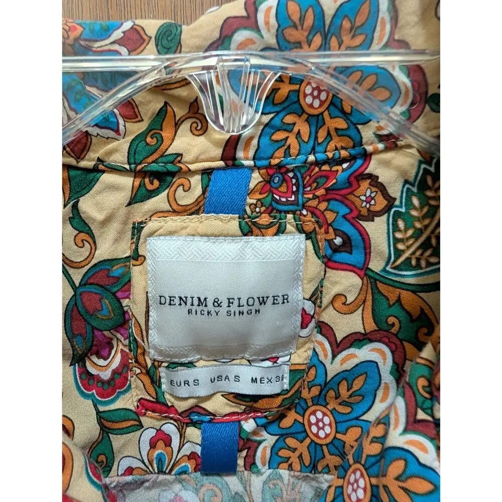 Denim and flower by Ricky Singh floral Paisley buttondown short sleeve - Picture 3 of 3